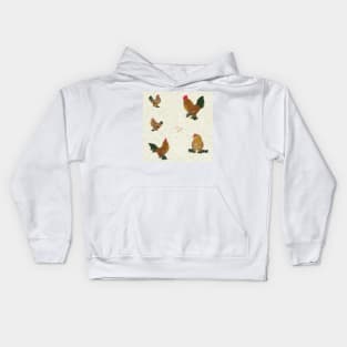 Belgian D'Uccle Pattern Cream Kids Hoodie